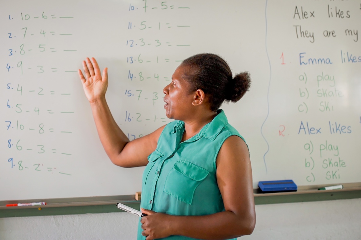  Janet is the first teacher to be hired by the education ministry to work with children with disabilities. Vanuatu. Credit: GPE/Arlene Bax